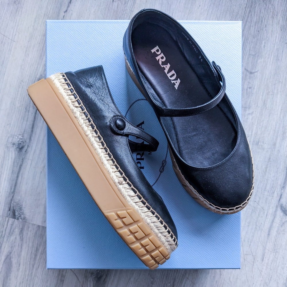 Black Prada Mary Janes Espadrilles platform
